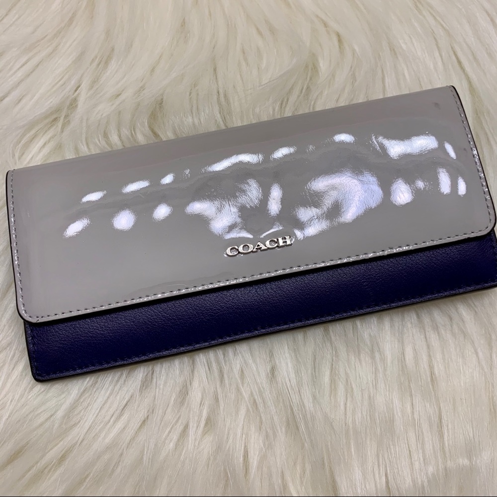 Coach 51475 Colorblock Wallet Grey & Blue
